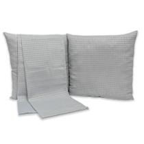 Kit 1 Peseira Super King + 2 Capas de Almofadas 40cm x 40cm Piquet Favinho