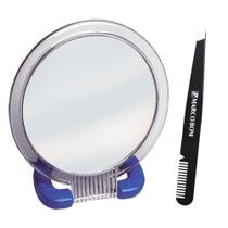 Kit 1 Pinça De Sobrancelha + 1 Espelho Pequeno De Aumento - MARCO BONI