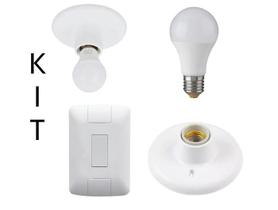Kit 1 Plafon 1 Lampada 9w 1 Iterruptor