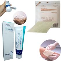 Kit 1 Pomada Gel Phmb 100gr + 5 Curativo Alginato 10x10cm