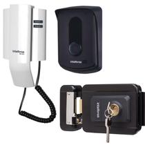 Kit 1 Porteiro Interfone IPR8010 + 1 Fechadura FX1500 INTELBRAS IPR 8010 FX 1500