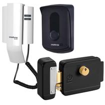 Kit 1 Porteiro Interfone Ipr8010 + 1 Fechadura Preta
