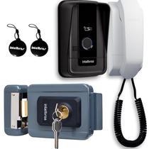 Kit 1 Porteiro Interfone Tag RFID IPR1010 ID + 1 Fechadura FX1500 CINZA INTELBRAS IPR 1010 FX 1500