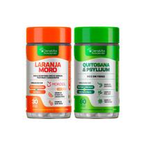 Kit 1 Pote Extrato de Laranja moro, Cromo e Café Verde 3x1, 30 Caps e 1 Pote Quitosana com Psyllium 6x1, 60 Caps Denavita