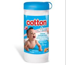 Kit 1 Pote Lenço Umedecido Cotton Line Baby Care Boy Aloe Vera - 40un