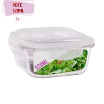 Kit 1 Pote Vidro Hermético Marmita Mantimento 4 Travas 520ml Kit 1 Pote Vidro Hermético Marmita Mantimento 4 Travas 520ml