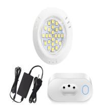 Kit 1 Power Led 5w 3000k Abs Branco + Fonte + Tomada Wifi