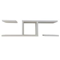 Kit 1 Prateleira Com Nicho Quadrado e 2 Lisa 100% MDF Revestimento Duas Faces Fita Borda Design Moderno