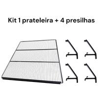 Kit 1 prateleira evz21 e evf19 4 presilhas preta grade imbera original Kit 1 prateleira evz21 e evf19 4 presilhas preta grade imbera original