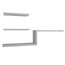 Kit 1 Prateleira Z e 2 Lisa Estante 100% MDF Acabamento em PVC de Otima Qualidade Organizadora Porta Retrato