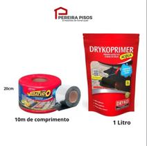 kit 1 Primer Liquido Asfáltico DRYKO 1L + 1 Manta Veda Tudo Auto adesivo 20cm DRYKO