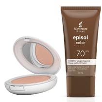 Kit 1 Protetor Solar Episol Color Tom Médio Escuro T4 FPS 70 Loção com Efeito de Base 40ml