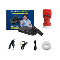 Kit 1 Receptor + Lnb Duplo E 1 Cabo