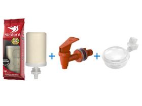 KIT 1 Refil Vela Filtro Barro São João + 1 Torneira + 1 Boia