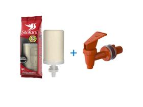 KIT 1 Refil Vela Para Filtro Barro São João + 1 Torneira