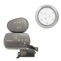 Kit 1 Refletor LED Piscina RGB 9W Inox + Central Compacta