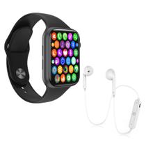 Kit 1 Relógio Inteligente SmartWatch W34 S Troca Pulseira + 1 Fone Bluetooth S6 -