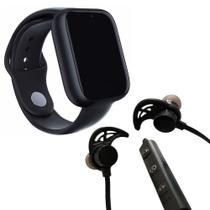 Kit 1 Relógio Smartwatch Preto + 1 Fone Bluetooth Preto