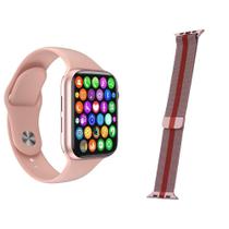 Kit 1 Relógio Smartwatch S Rosa + 1 Pulseira Rosa Listrada