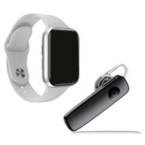 Kit 1 Relógio SmartWatch W34 S Troca Pulseira + 1 Fone Bt Estéreo Headset -