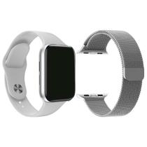 Kit 1 Relógio SmartWatch w8 Lite Plus + 1 Pulseira Extra Aço Milanese