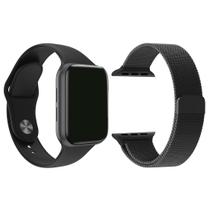 Kit 1 Relógio SmartWatch w8 Lite Plus + 1 Pulseira Extra Aço Milanese