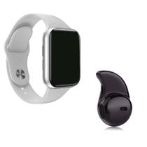 Kit 1 Relógio SmartWatch w8 Lite Plus Branco Troca Pulseira + Mini Fone Bt Preto