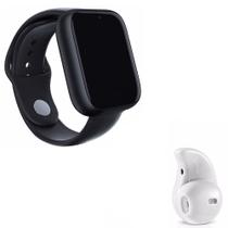 Kit 1 Relógio SmartWatch Z6 Preto + 1 Mini Fone Bluetooth Branco - Smart Bracelet