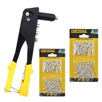 Kit 1 Repitadeira Manual Pro 4 Pontas C/ 100 un de Rebites Pro