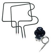 Kit 1 Resistencia Inferior P/ Forno 1000W + 1 Resistencia Superior P/ Forno 750W + 1 Termostato 300G