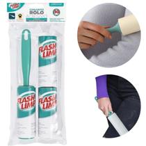 Kit 1 Rolo Adesivo + 2 Refil 30Folhas Tira Pelo Fiapos Roupa