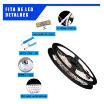 Kit 1 Rolo de 5 Metros Fita Led Branco Frio 5050 Fonte