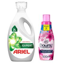 Kit 1 Sabão Liquido Ariel Expert 2L + Amaciante Downy Frescor de Primavera 500ml