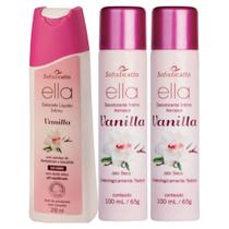 Kit 1 Sabonete Líquido Íntimo Ella Vanilla + 2 Desodorante Íntimo Ella Vanilla