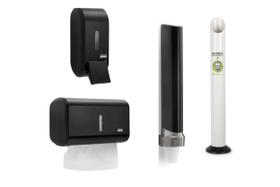 Kit 1 Saboneteira Preta + 1 Toalheiro Preto + LIXOCOPO + PCP Kit 1 Saboneteira Preta + 1 Toalheiro Preto + LIXOCOPO + PCP