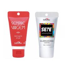 Kit 1 sempre virgem gel adstringente e 1 sete sensações gel dessensibilizante hot flowers