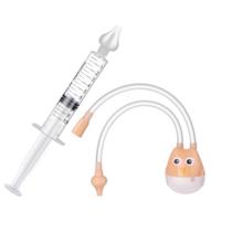 Kit 1 Seringa E 1 Aspirador Lavagem e Limpeza Nasal Bebês Cor da Coruja:Laranja
