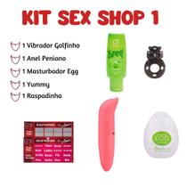 Kit 1 Sex Shop Golfinho + Egg + Anel Peniano + Yummy + Raspadinha