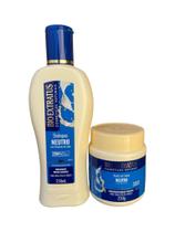 Kit 1 Shampoo 1 Banho creme Brilho Natural Neutro 250 ml Bio Extratus