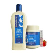 Kit 1 Shampoo 1 Banho creme Brilho Natural Neutro 500 ml + Presente Lourre 15ml