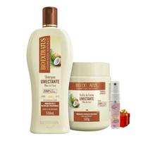 Kit 1 Shampoo 1 Banho creme Brilho Natural Umectante 500 ml + Presente Lourre 15ml