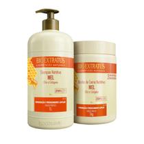 Kit 1 Shampoo 1 Banho de Creme Mel Nutritivo 1 Bio Extratus