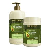 KIT 1 Shampoo 1 Banho de Creme Pós Quimica 1 L Bio Extratus