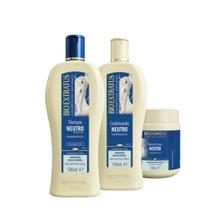 kit 1 Shampoo 1 Condicionador 1 Banho creme Brilho Natural Neutro 500 ml Bio Extratus