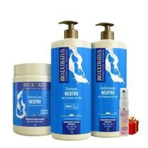 Kit 1 Shampoo 1 Condicionador 1 Banho creme NEUTRO 1 L + Presente Lourre 15ml Kit 1 Shampoo 1 Condicionador 1 Banho creme NEUTRO 1 L + Presente Lourre 15ml