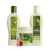 Kit 1 Shampoo 1 Condicionador 1 Banho creme Pós Quimica 250 ml + Presente Lourre 15ml