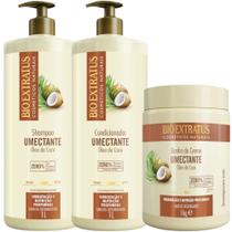Kit 1 Shampoo 1 Condicionador 1 Banho de Creme Umectante 1 L