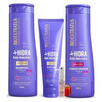 Kit 1 Shampoo 1 Condicionador 1 Mascara limpeza Hidratante Mais Hidra 350 ML + Presente Lourre 15ml