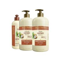 Kit 1 Shampoo 1 Condicionador Umectante 1L 1 Finalizador 500ml Bio Extratus