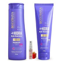 Kit 1 Shampoo 1 Mascara limpeza Hidratante Mais Hidra 350 ML Bio Extratus + Presente Lourre 15ml